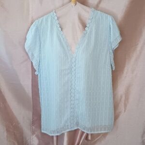 (a1-7) Dusty blue blouse 4X